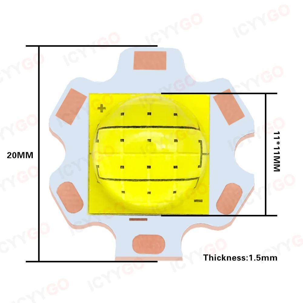 Imagem -02 - Contas de Chip de Led de Alta Potência 72w 110 mm Diodo de Led Dc3v 6v 24v 3a 12a 24a Lanterna Farol Faça Você Mesmo Acessórios de Led 60008000k