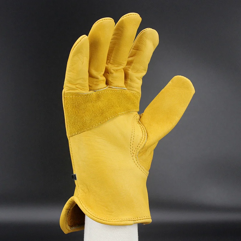 Labor Insurance Supplies Wholesale HY018 First Layer Cowhide Gloves Driver Protection Labor Insurance Gloves Clothing Gloves