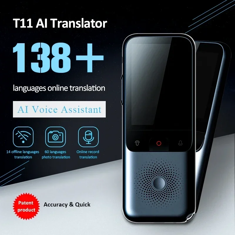 2024 New T11 Portable Audio Translator 138 Language Smart Translator Offline In Real Time Smart Voice AI Voice Photo Translator