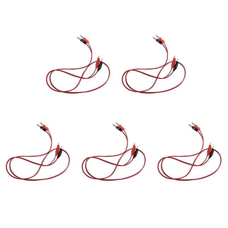 -A96Z 10 Pcs Red Black Banana Plugs To Alligator Clips Probe Test Cable 1M