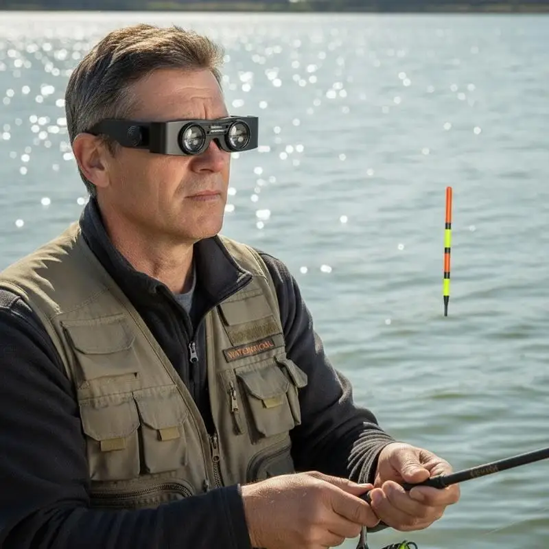 Fischerei-Fernglas Vergrößerungsgläser Professionell Einstellbarer Fokus Freihändig für Angler, Beobachtung auf dem Floß, Reisen, Sightseeing – Detail 11