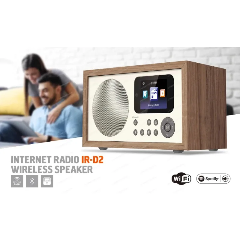 Retro Wooden Bluetooth 5.0 Clock Speaker DAB+ FM Digital Radio Alarm Clock Desktop Digital Display Audio Player view 3