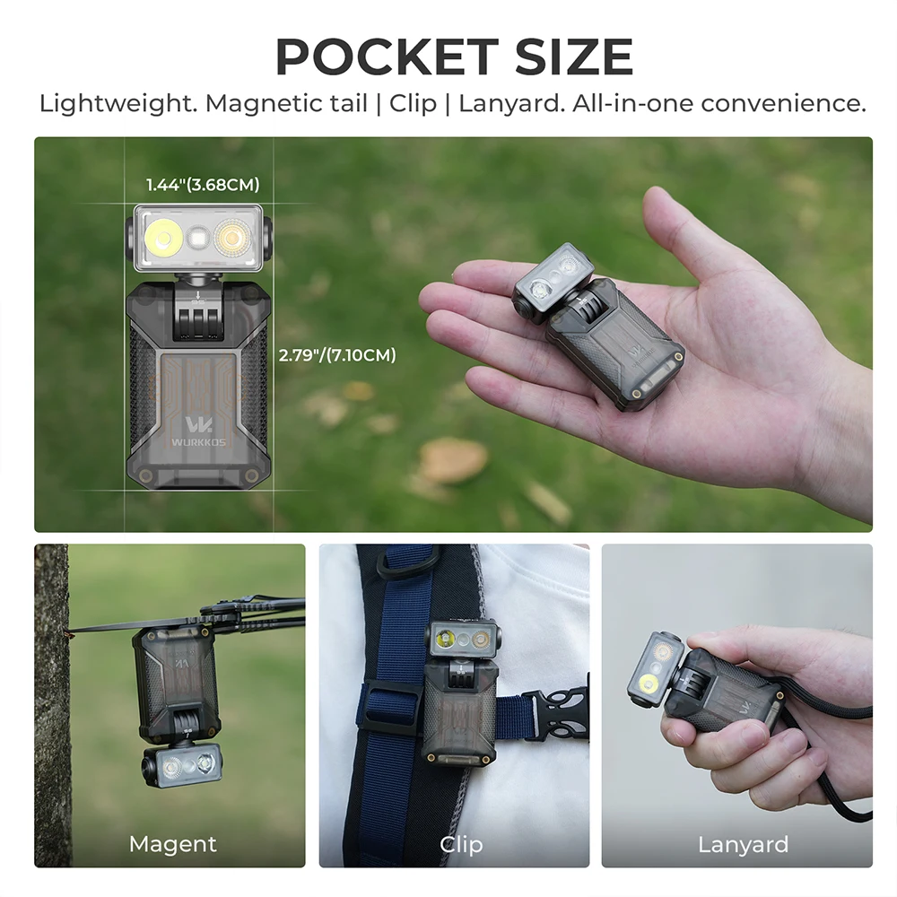Wurkkos HD04 Portable Work Light EDC Flashlight Mini LED Flashlight Rechargeable Shipped Directly from Local Warehouse