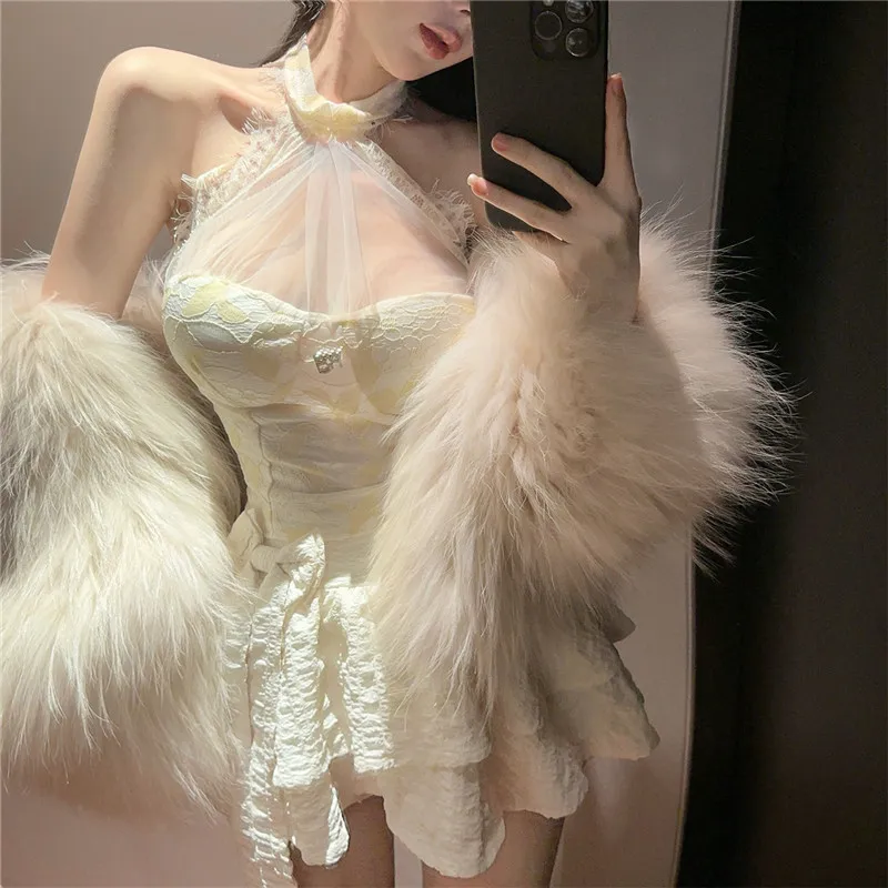 الفرنسية خمر المشمش الأسود قطعتين مجموعات الرسن بقماش شفاف الدانتيل قميص أعلى و كعكة صغيرة تنورة السراويل Hotsweet فتاة 2 قطع الدعاوى #6