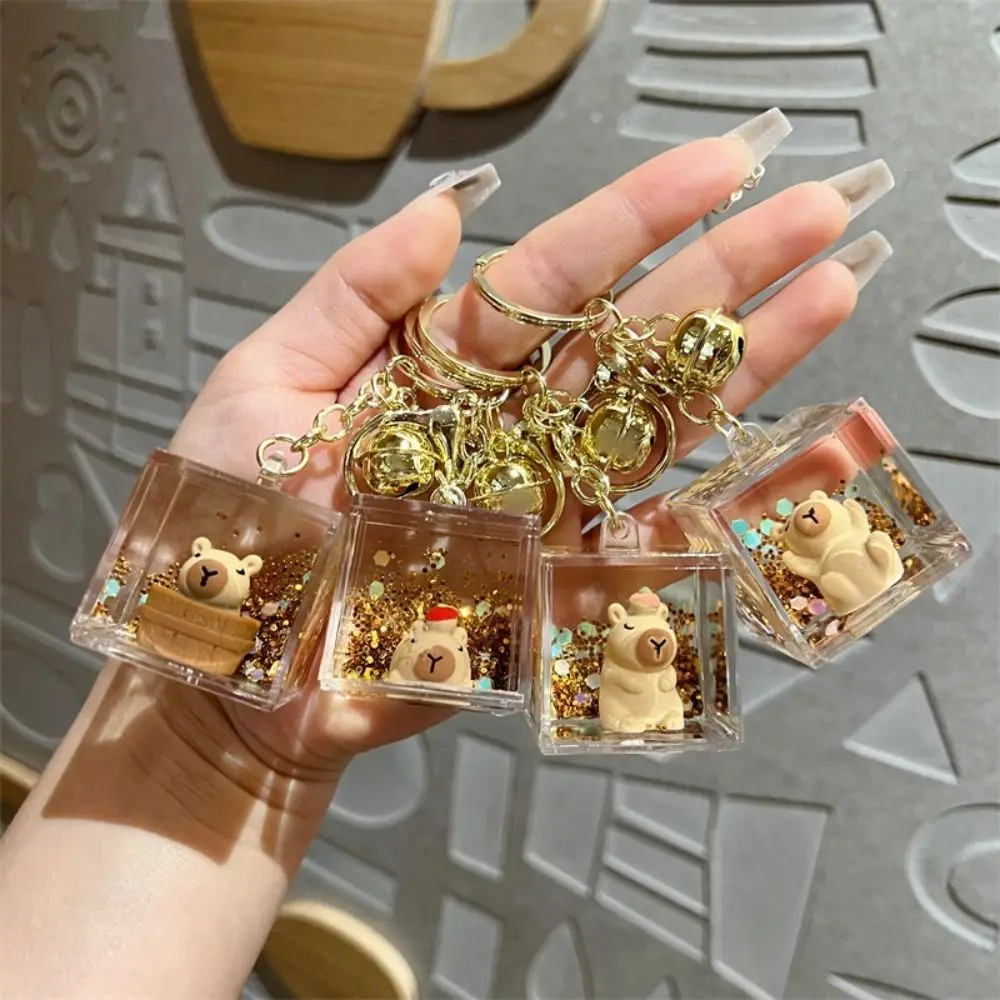 كابيبارا حلقة مفاتيح صغيرة ، كابيبارا زجاجة الرمال المتحركة قلادة ، زجاجة الانجراف