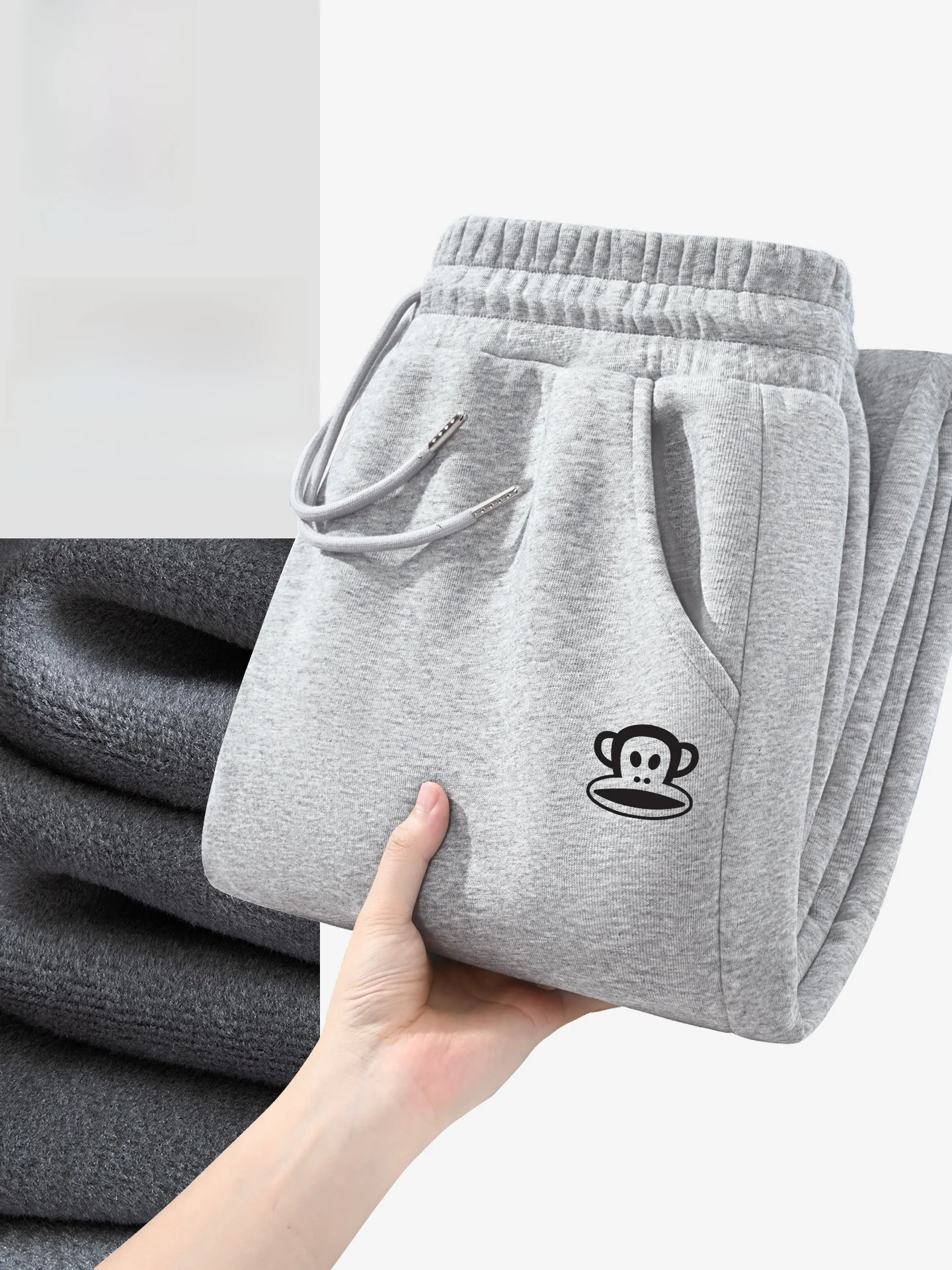 

Мужские повседневные брюки прямого кроя на флисовой подкладке, зимние удобные свободные спортивные штаны, молодежные, энергичные, стильные