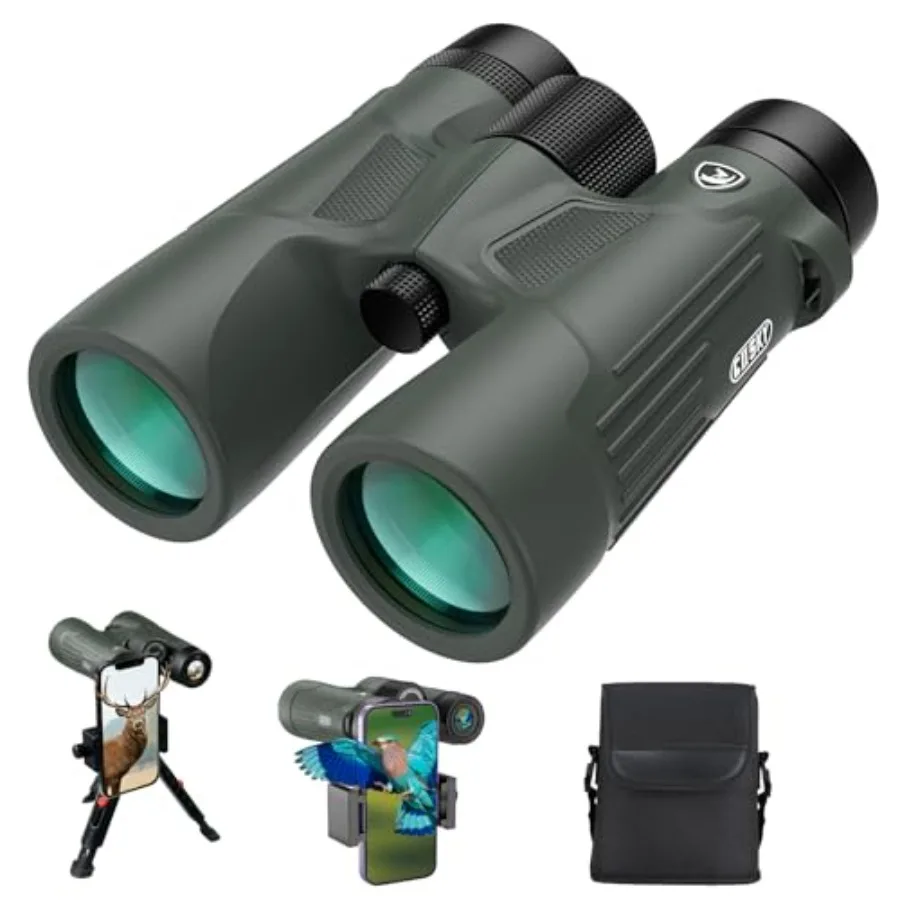 

Outdoor sports binoculars for bird watching and hunting, BAK4 prism with FMC lens, black, waterproof and high-definition 10X42