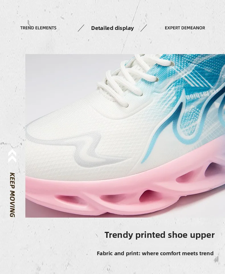 Atmungsaktive Laufschuhe für Herren, modische Sneaker mit Farbverlauf und spezieller Sohle, leichte, stoßdämpfende Sportschuhe mit Schnürung. – Detail 5