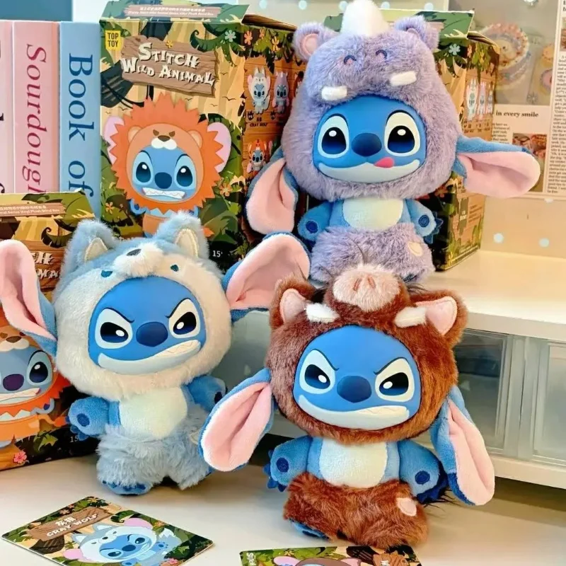 

Genuine Stitch Wild Animal Series Blind Box Vinyl Plush Pendants Toys Cute Cartoon Figure Dolls Bag Pendant Mystery Box Gifts