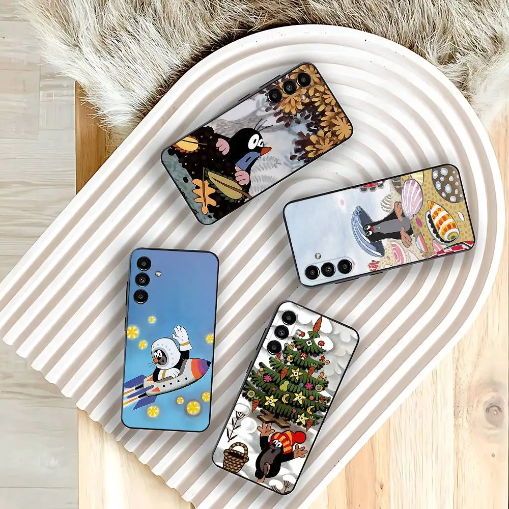 

Cartoon cute Little M-Mole Phone Case For Samsung Galaxy A73,31,32,72,41,53,52,71,22,5G,Note,J7,8,9 Soft Black Cover