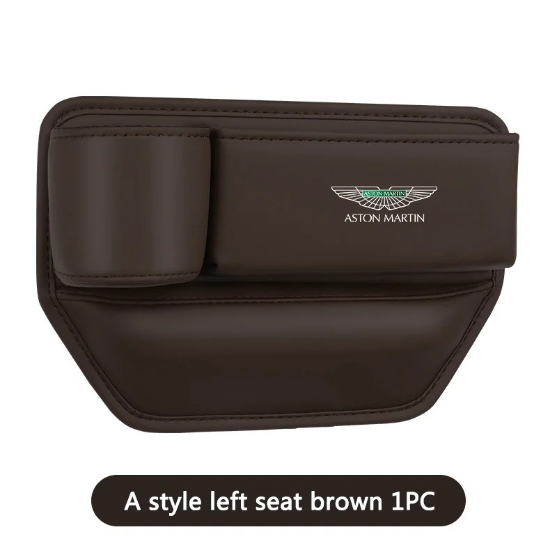 التصميم الجلود مقعد السيارة الفجوة صندوق تخزين جلدي كوب ماء الهاتف هدفين اكسسوارات السيارات الداخلية ل أستون مارتن DB S 11X9 #3