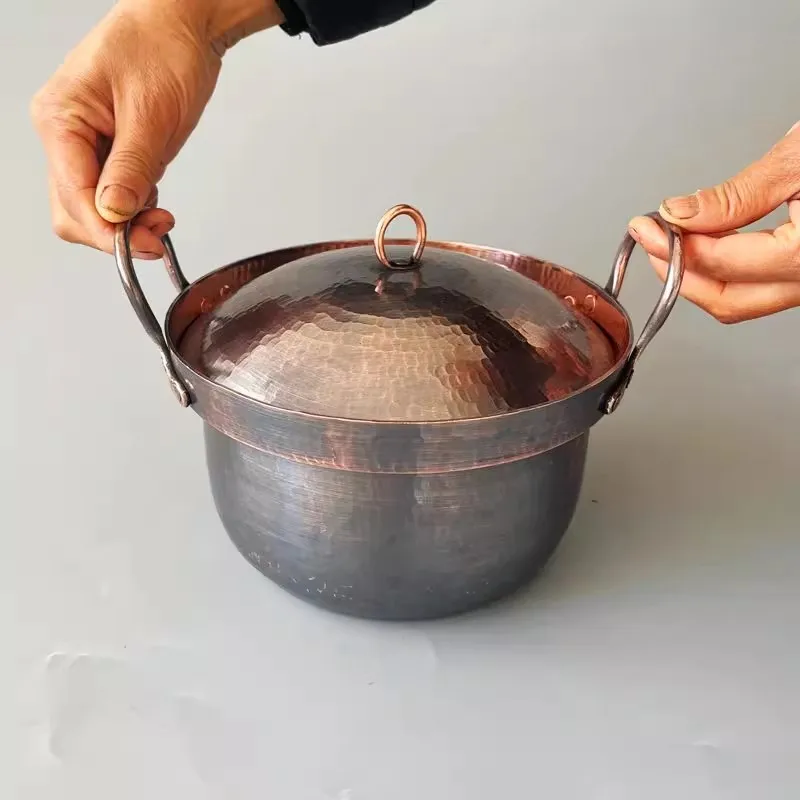 Pure Copper Pot Aluminum Stew Pot Lid Thick Handmade Casserole One Piece Container