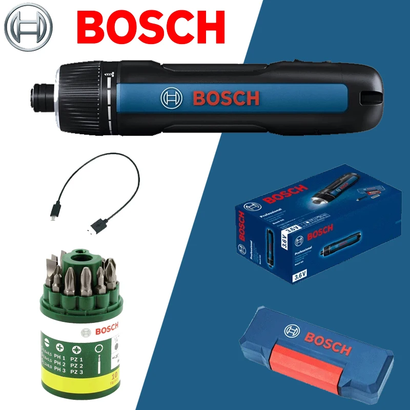 Bosch GO 3 Original Mini Rechargeable Screwdriver 3.6V Internal Electricity With USB Charging Cable Screw Drill Bit Suit