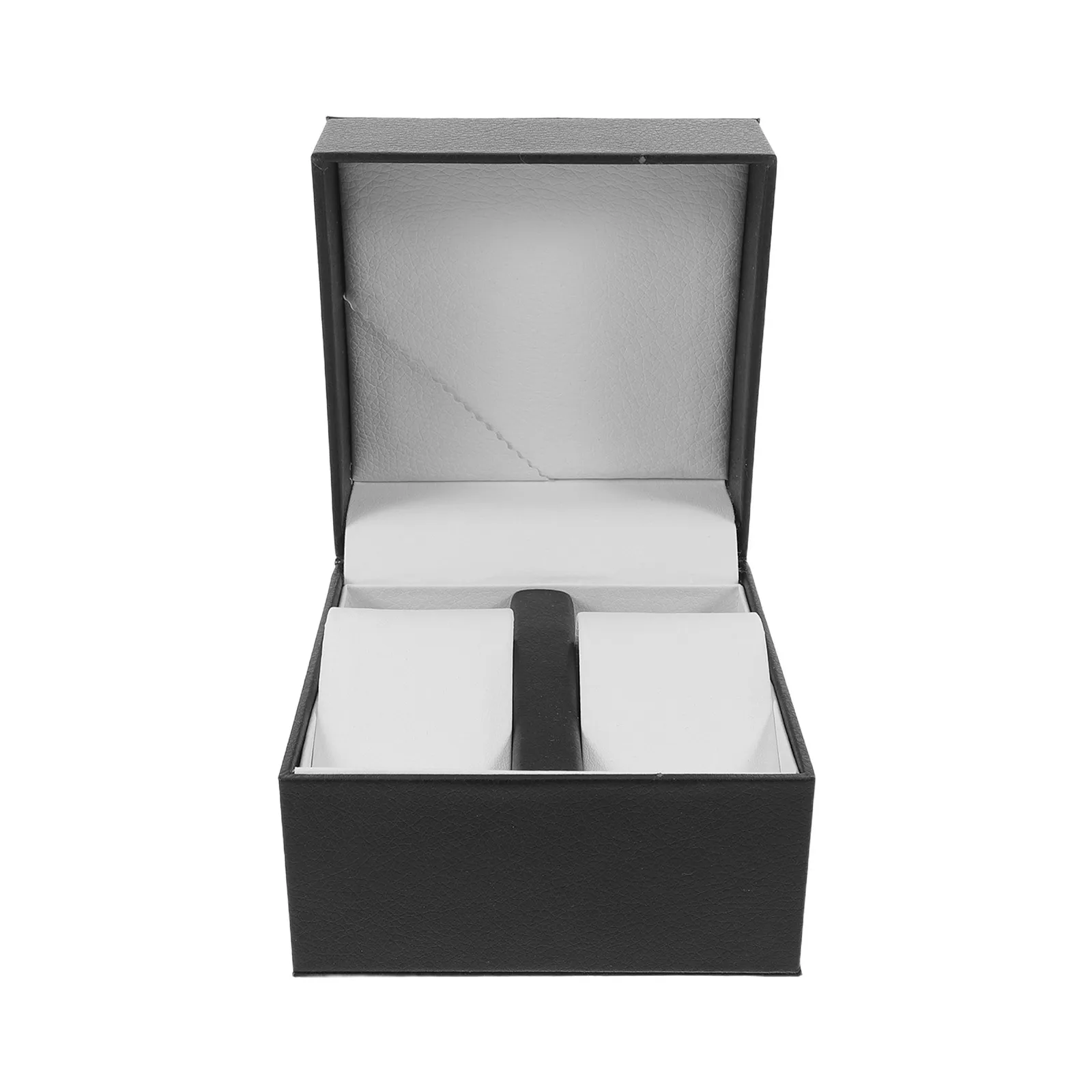 

Double Watch Box Black PU Travel Case Portable Watch Organizer Protective Case Display Holder Travel Pouch for Men