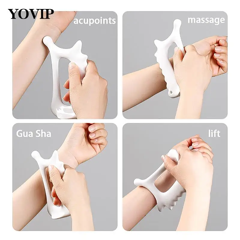 

Portable Ceramic Scraping Board Full Body Scraping Plate Facial Gua Sha Tool Acupoint Massager Handheld Reduce Fat Static Free