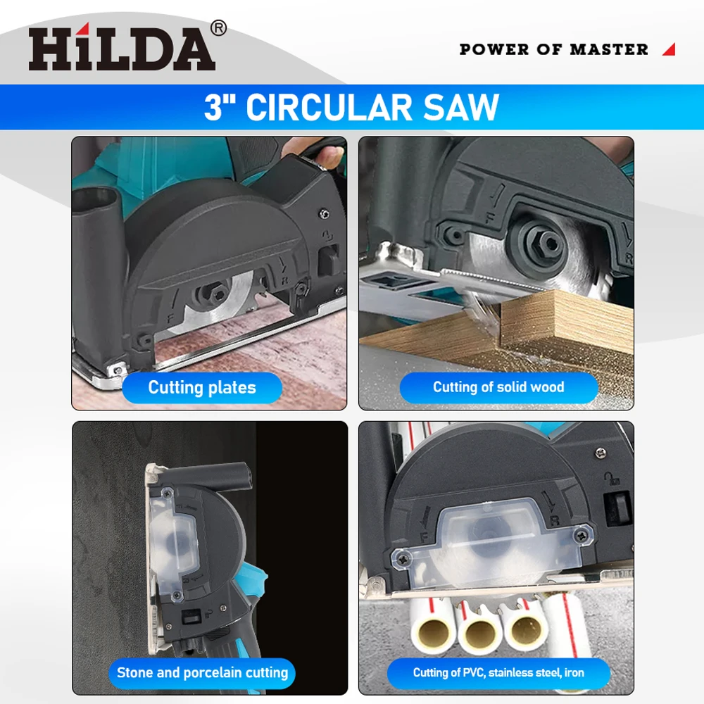 HILDA Cordless Angle Grinder circular saw Polishing Machine Handheld Rechargeable Electric Power Tools for Makita 20V Battery