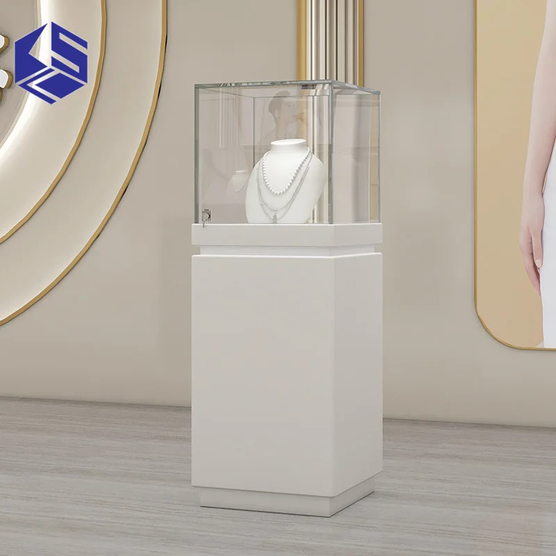 カスタムガラス製ジュエリーショーケースディスプレイキャビネット、ショッピングモール用