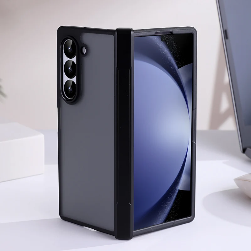 For Samsung Galaxy Z Fold 7 6 5 4 Case Matte Skin Friendly Transparent Hinge Folding Shockproof Protective PC Cover Accessories