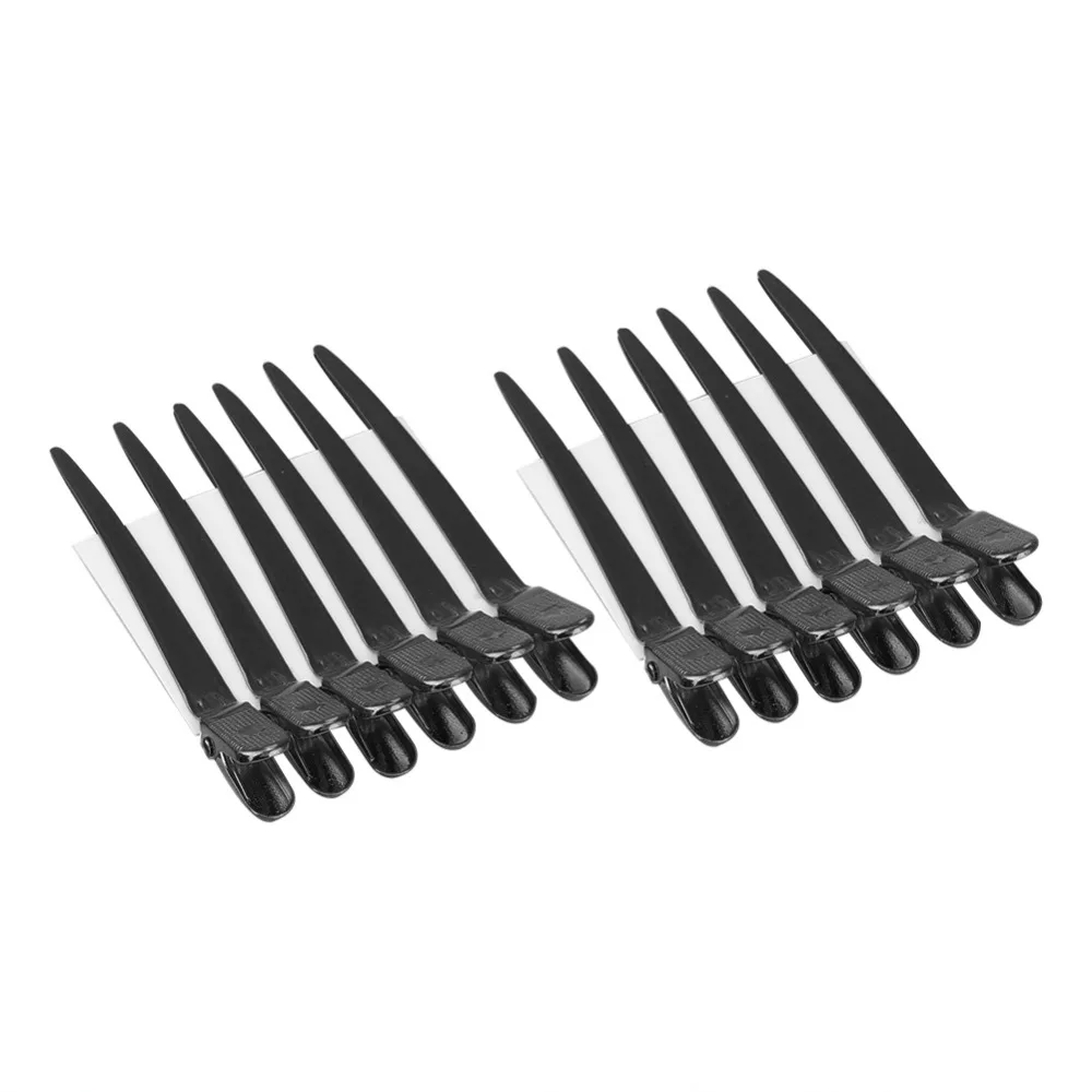12pcs Professional Hair Styling Clips Durable Black Color Hair Sectioning Clips Duck Bill Design Gold Color Salon Hair Clips