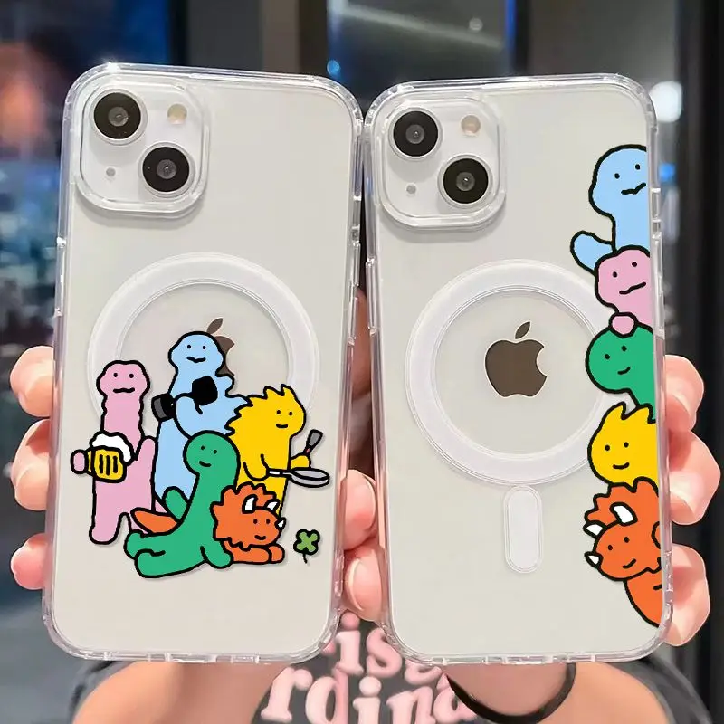 

Чехол для телефона с магнитным магнитом и рисунком J-Joguman D-Dinosaur для iPhone 16 Pro Max 15, 14, 13, 12, 11 PLUS MINI 16E Y2K с защитой от падения