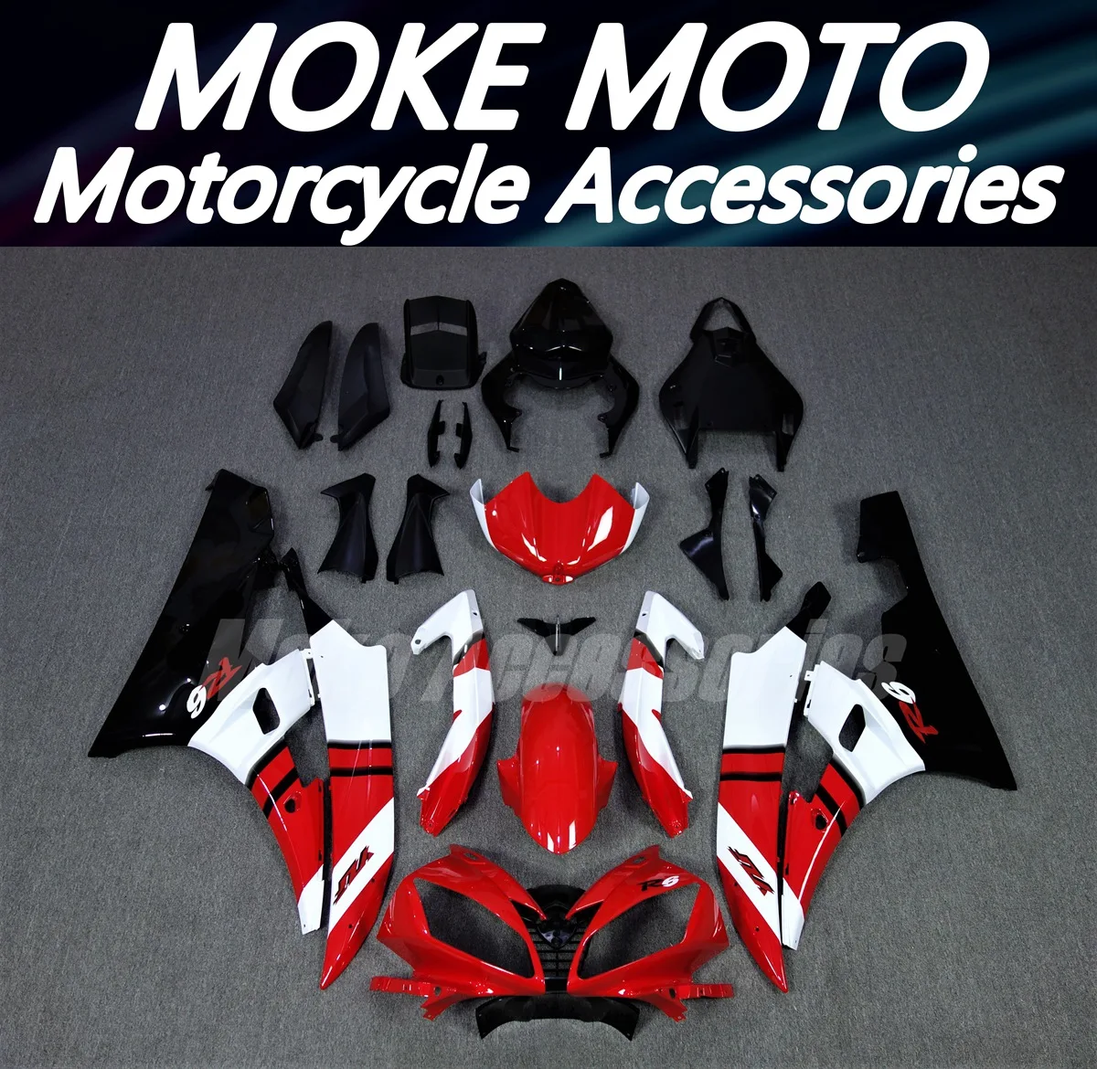 

Moke moto Motorcycle Fairings Kit Fit For Yzf-R6 2006-2007 Bodywork Set Red Black