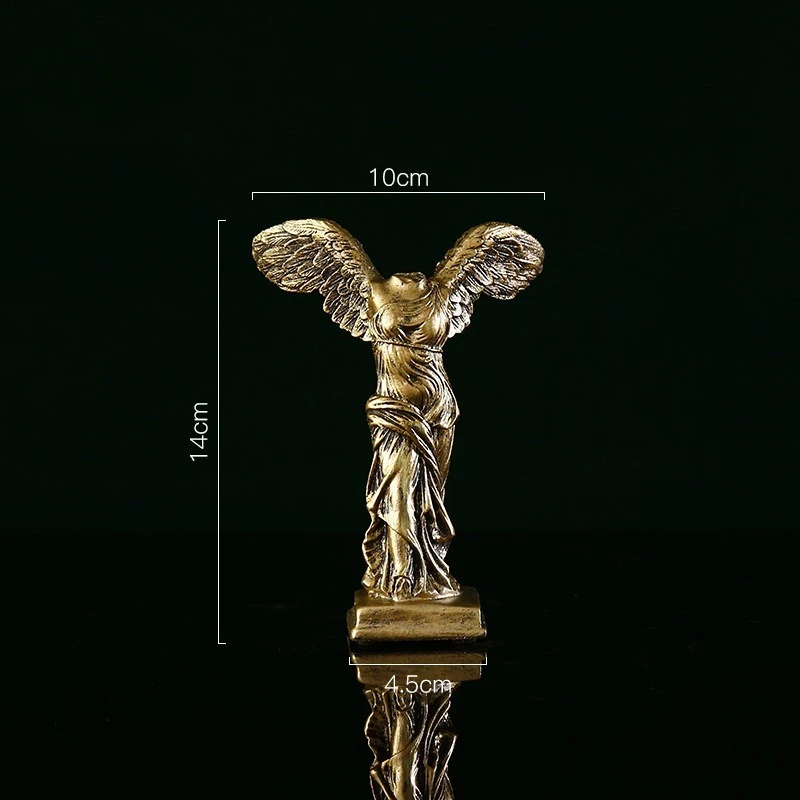 European Style Victory Goddess Resin Sculpture Ideal Decorative Ornament for Home and Study Creative Housewarming Decor Present