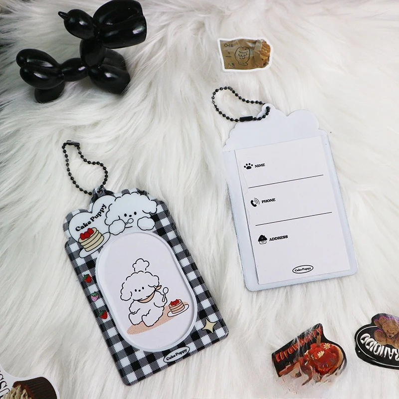 Cute 3 Inch Cartoon Dog Polaroid Photo PVC Card Holder Access Card Work ID Badge Holder Keychain Pendant view 4
