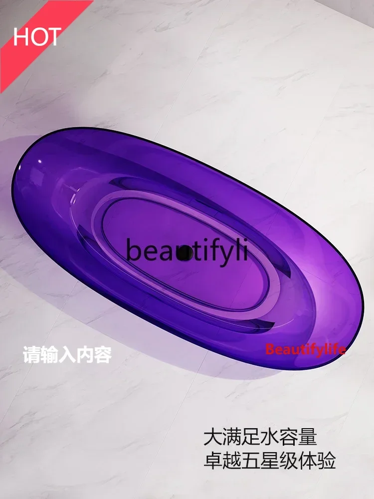 

smt03A ss Asmt14 Transparent resin bathtub Free-standing double oval color bathtub
