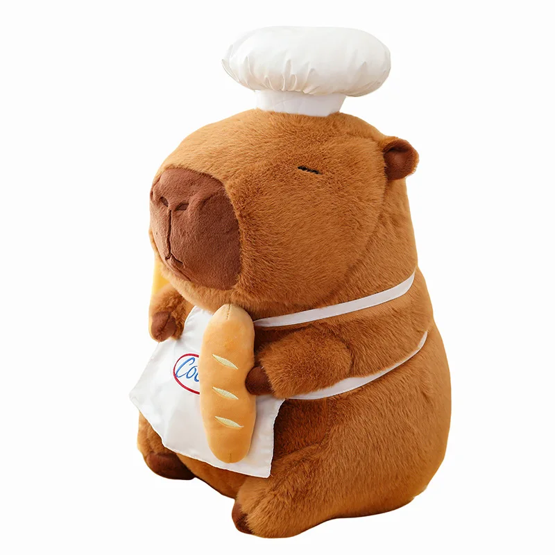 Kawaii Plush Toy Capybara Stuffed Doll Cuddle Pillow Chef Capybara Party Hanging Doll Cute Kids Birthday Gift
