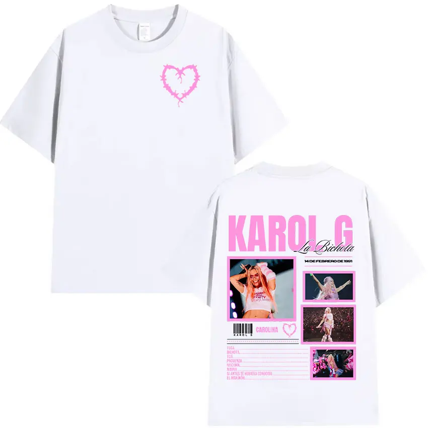 Singer KAROL G Tour 2025 Graphic T Shirt Men Women Retro Aesthetic Fashion T-shirts Harajuku Oversized Cotton T-shirt Streetwear