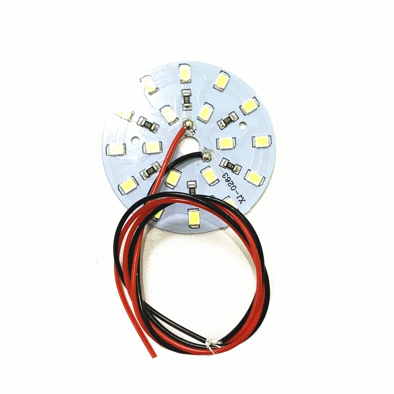 3.7V 5W LED lamp patch round 44mm lithium battery 18650 wick 2835 red blue green 5w handmade DIY for solar panel