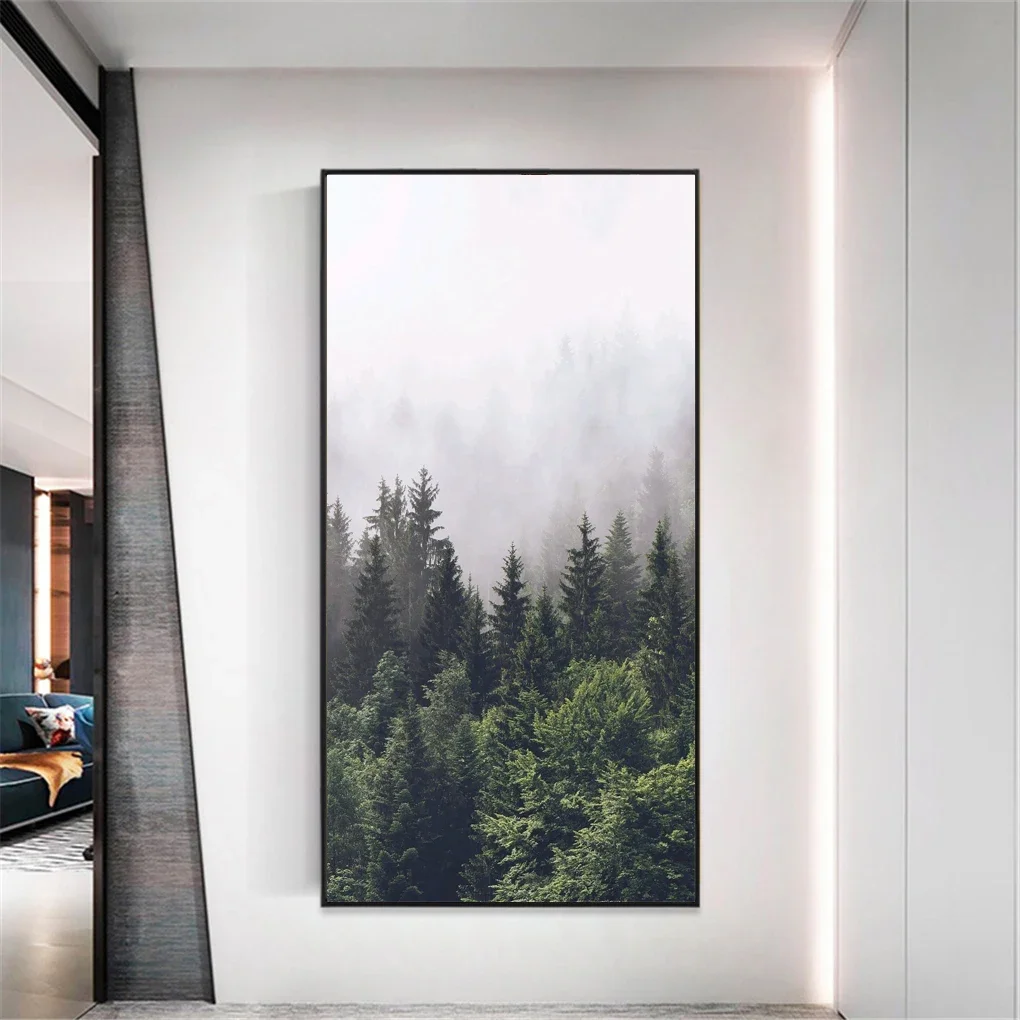 Privacy Windows Film Decorative Forest Stained Glass Window Stickers No Glue Static Cling Frosted Window Cling Window Tint