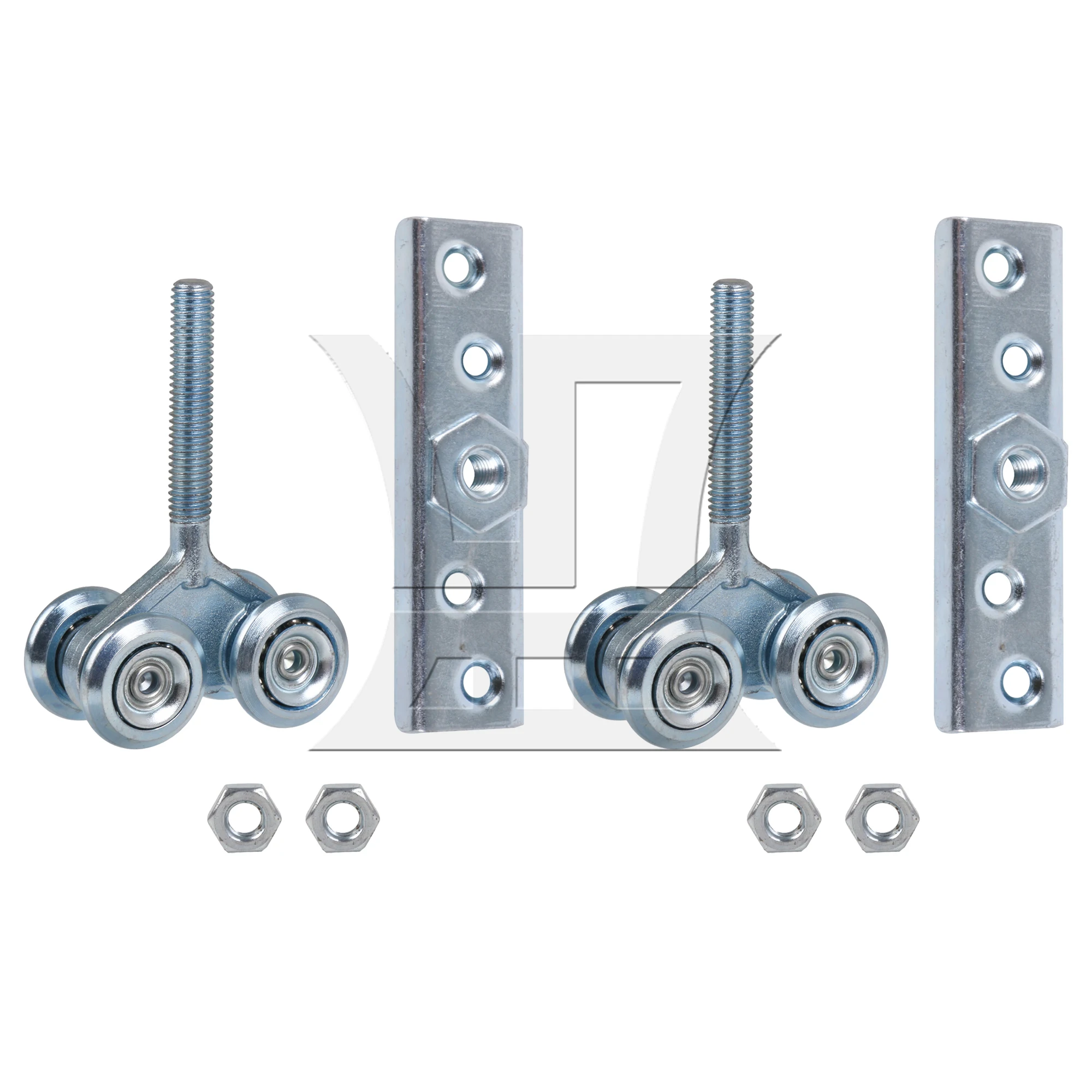 

2pcs Sliding Roller Hanging Door Rail Trolley Double Wheel H4-3 Silver