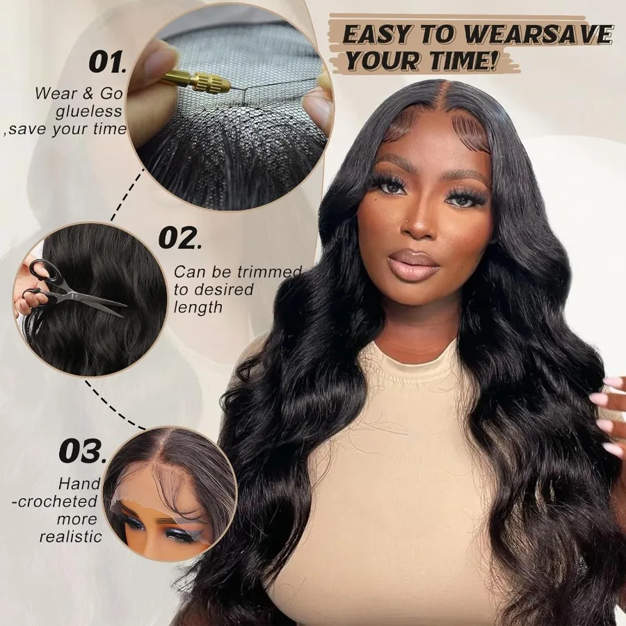 أسود الاصطناعية الدانتيل شعر مستعار أمامي 13 × 4 HD الدانتيل موجة شعر مستعار 26 بوصة طويلة متموجة الباروكات مع شعر الطفل الاصطناعية الدانتيل شعر مستعار أمامي للنساء D #4