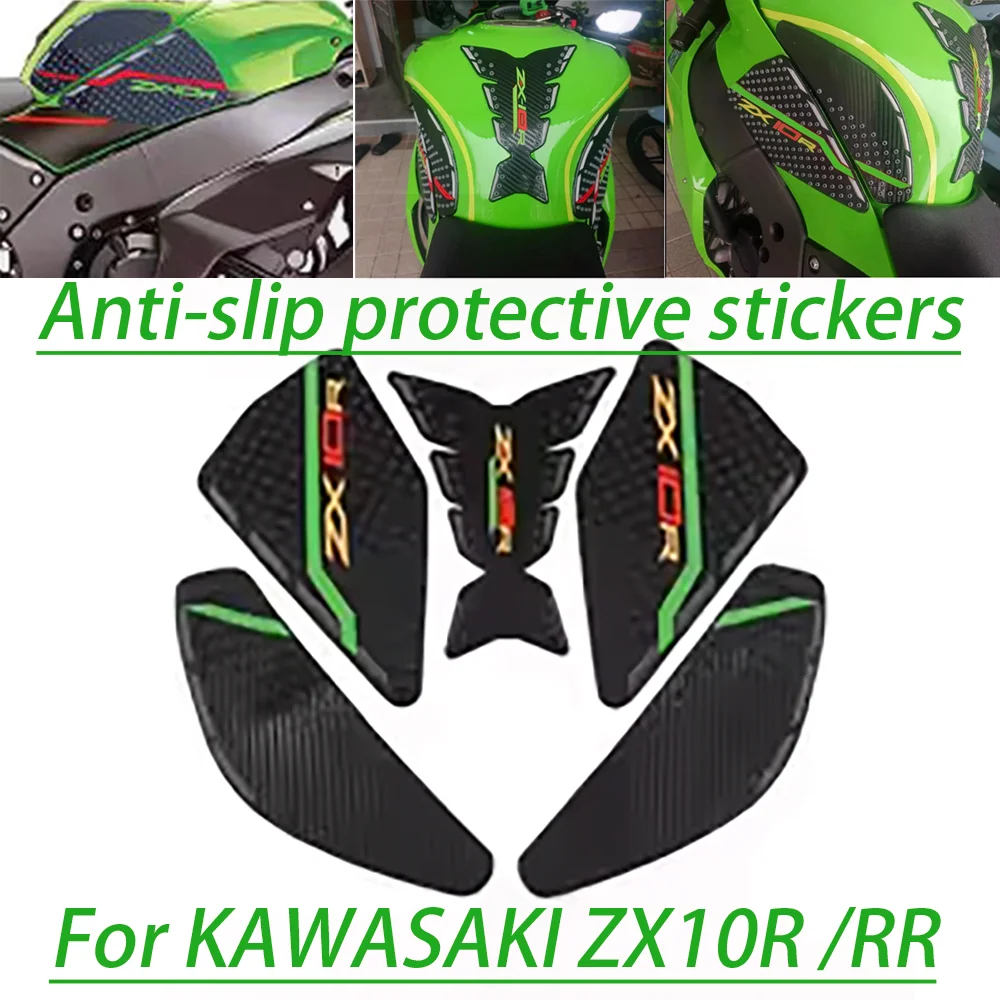 

Motorcycle Accessories For KAWASAKI ZX10R ZX10RR zx10r zx10rr Side Fuel Tank Pad Sticker Anti Slip Grip Protector Decal