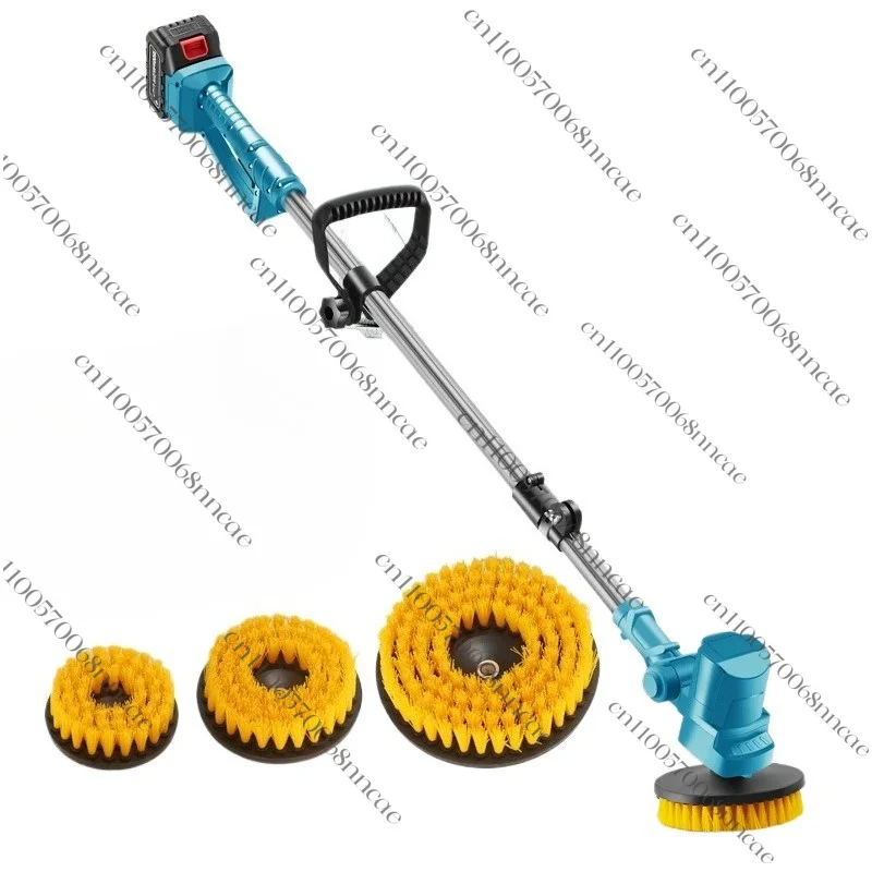 Multi-Surface Electric Cleaning Brush w/ Retractable Handle, 3-in-1 Scrubber for Bathroom Tile Patio Leaves & Light Snow Removal