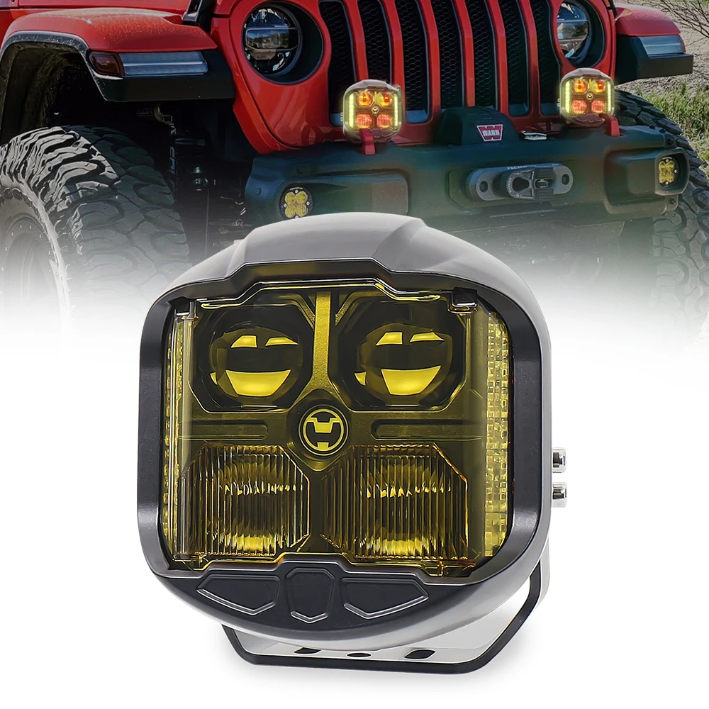 

OVOVS Yellow Lens 65W led super bright Combo Beam Off Road Truck Flood Light 6 Inch Led Work Light For truck