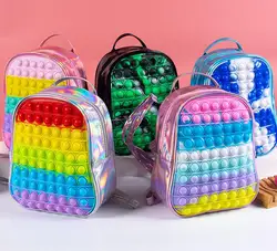 Girls Kindergarten Backpacks Kids Push Bubble Pops Mini Rucksack Children Cartoon Bookbag Toddler Knapsack Mochila Infantil Gift