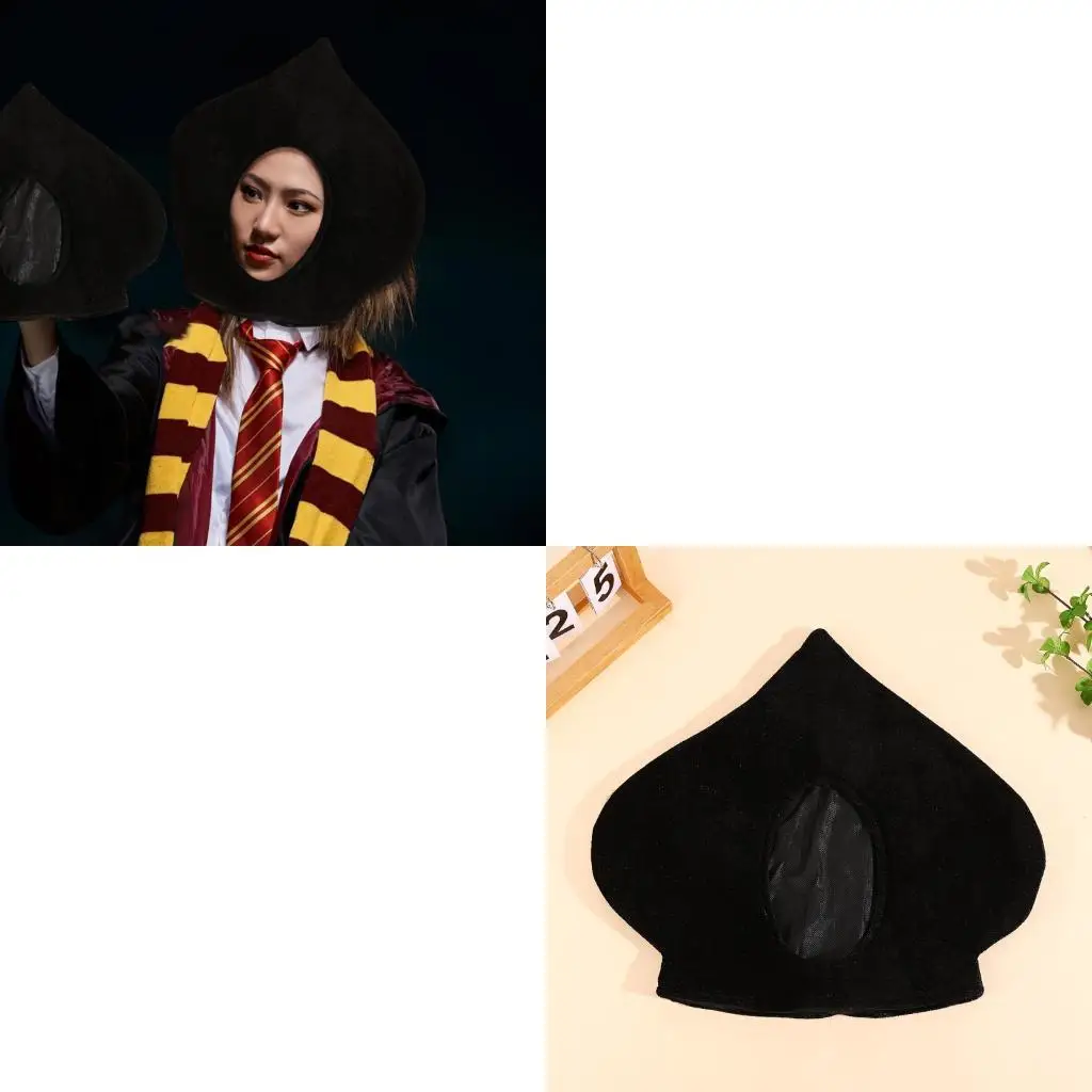 

652F Soft Plush Spade Design Unisex Costume Hat For Adults And Kids With Flocking Cloth Fabric Halloween Cosplay Accessory