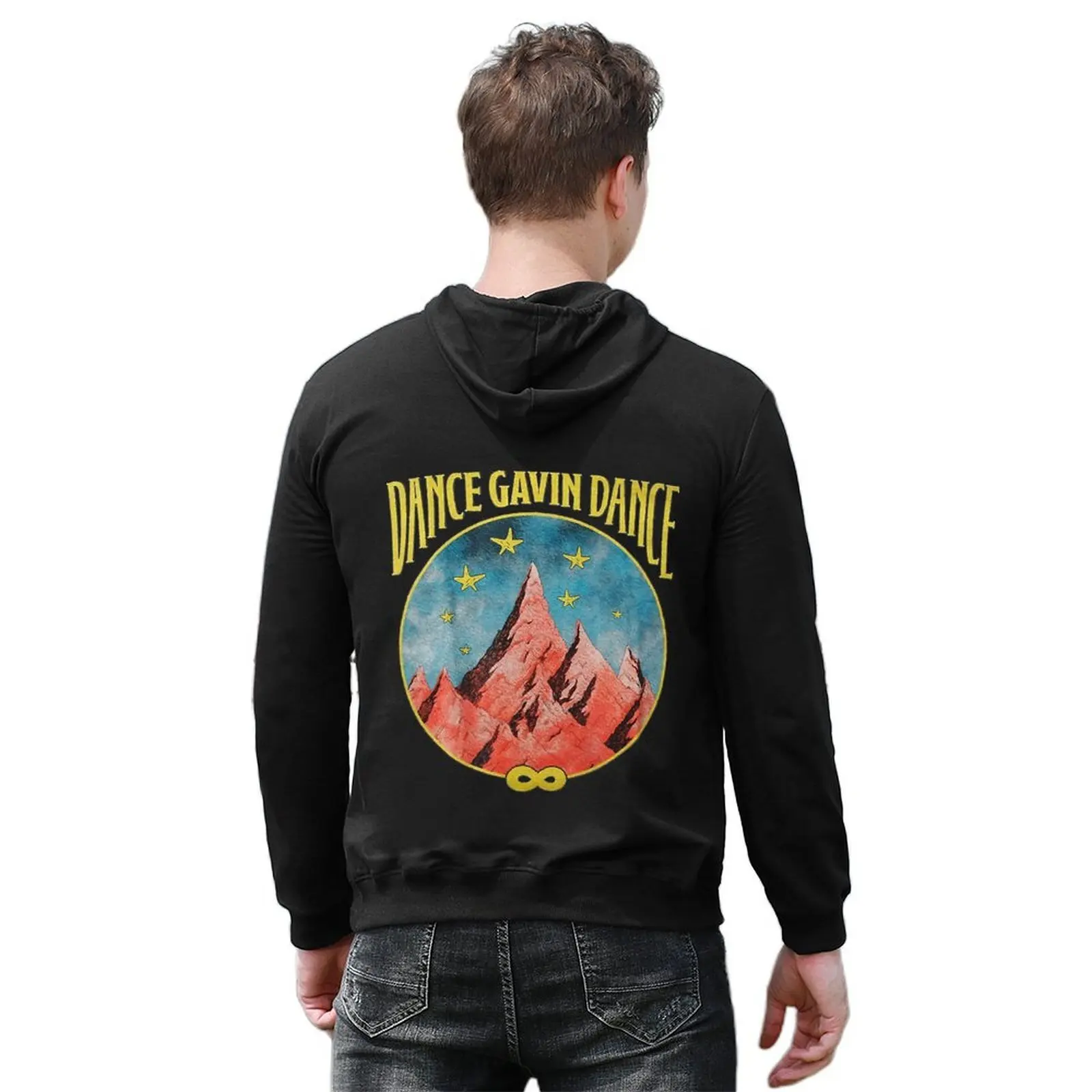 سترة بقلنسوة من Dance Gavin Dance Mountain Stars ملابس كورية للرجال، قميص بقلنسوة، مقاس كبير