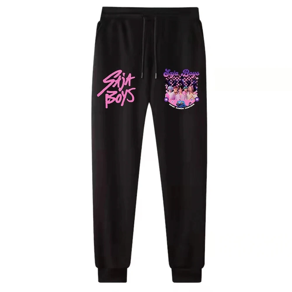 Kpop شيطان هنتر السراويل Harajuku الشارع الشهير الرجال النساء الركض Sweatpants طباعة الجري بنطلون الرياضة المتضخم بنطال رياضي