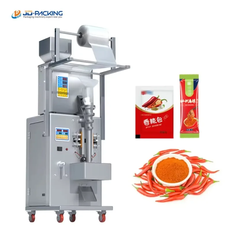 Small Automatic Chilli Powder Chili Pepper Seasoning Spice Salt Sugars Sachet Weighing Packaging Packing Machine
