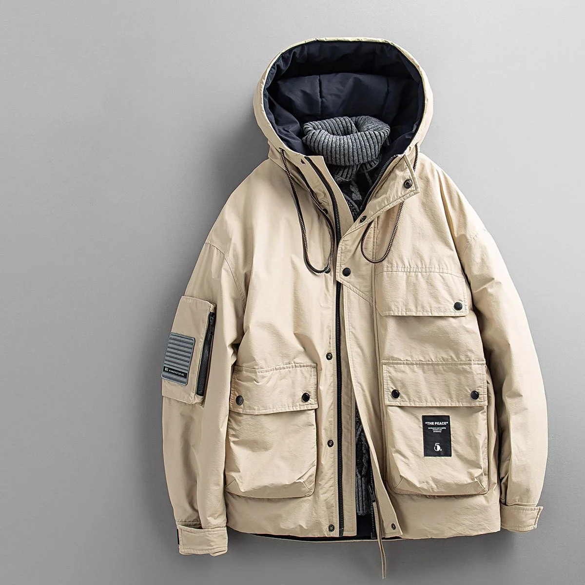 Outdoor Workwear Loose Padded Jacket 2024 Winter Warm Hooded Warm Thicken Coat Men Women 2024 Letter Print Patch Design Jacket