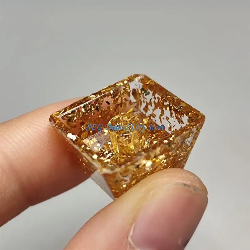 

U75B Resin Gold Foil Keycap in OEM Height Backlight for Mechanical Keyboards Comfort