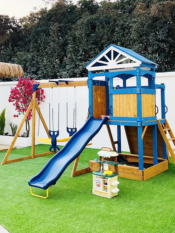 

Children's slide Outdoor homestay Kindergarten Household wooden slide Multifunctional outdoor play equipment Park swing