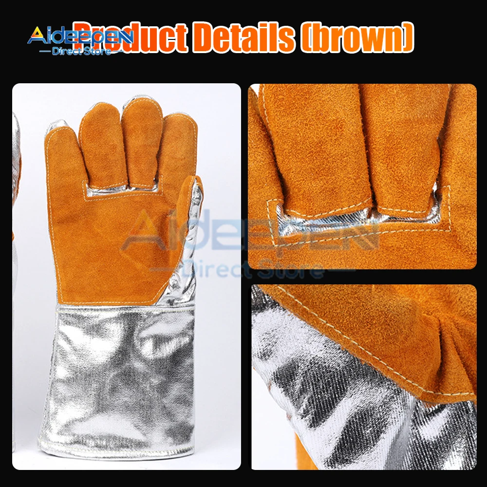 Anti-scalding Gloves Fireproof Aluminum Foil Heat Insulation Gloves Industrial Grade Oven Heat-resistant Protective Safety Glove