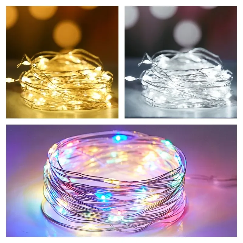 Batteria/USB Led filo di rame String Lights Fairy Light 8 modalità decorazione ghirlanda a distanza decorazione natalizia per feste di matrimonio