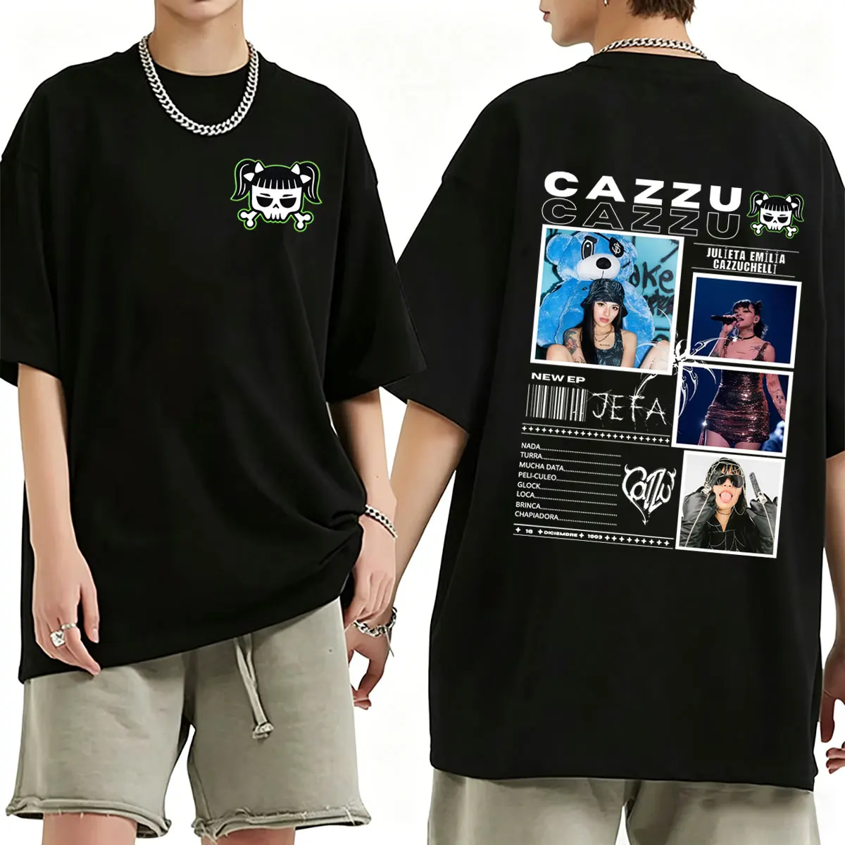 

Latin Trap Cazzu T-shirt Men Women Fashion Pop Music Streetwear Unisex Casual Soft Cotton Oversized Tshirt Male Vintage T Shirts