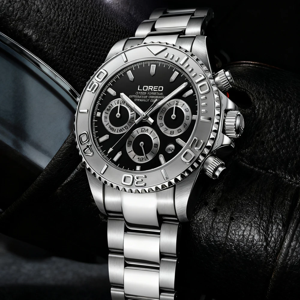 LOREO Watches For Men Luxury Brand Automatic Mechanical Watch Mens 200M Waterproof Sapphire Mirror Seagull Movement Relogio
