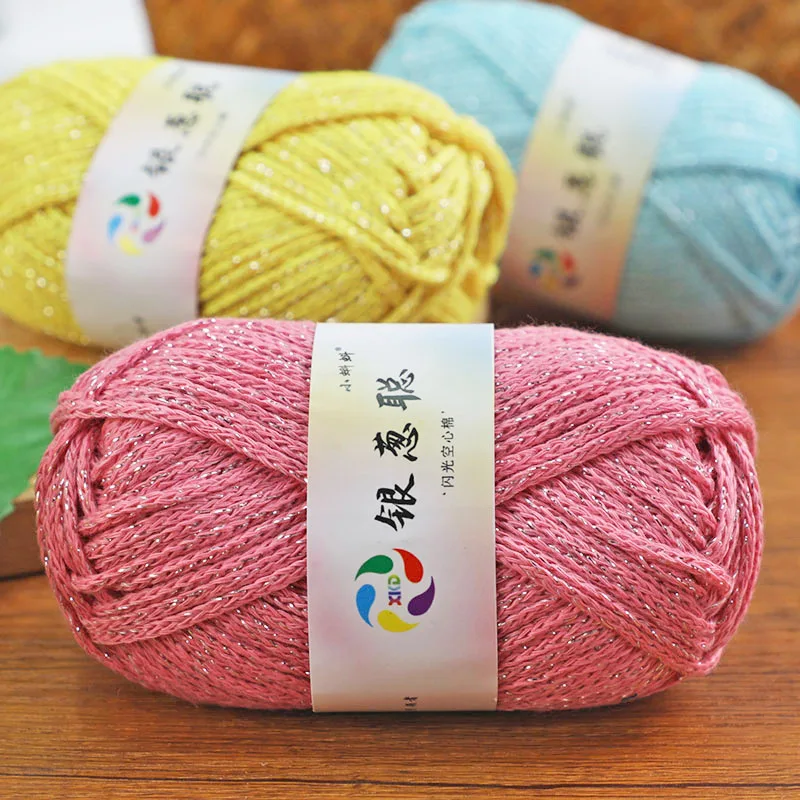 

10pcs 500g Shimmering Hollow Cotton Crochet Yarn Cotton Knitting Thread for DIY Bag Hat Doll